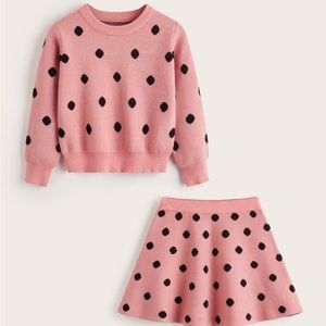 Toddler sweater and knit skirt
